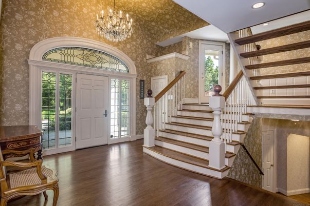 Chandelier, Interior, Recessed Lighting, Wood Texture Flooring