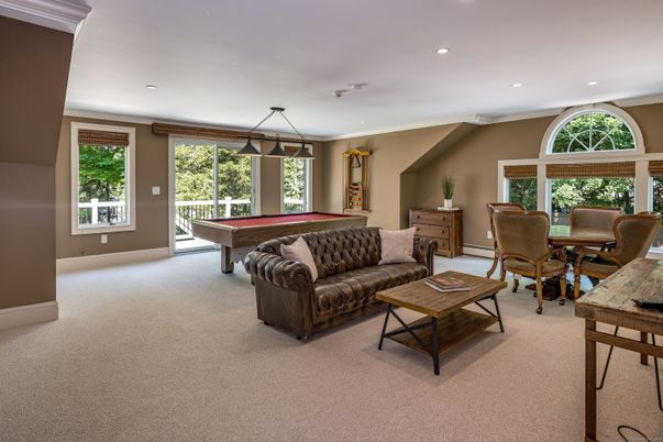 Billiard Table, Dining room, Game Room, Interior, Living room, Pendant Lights, Recessed Lighting