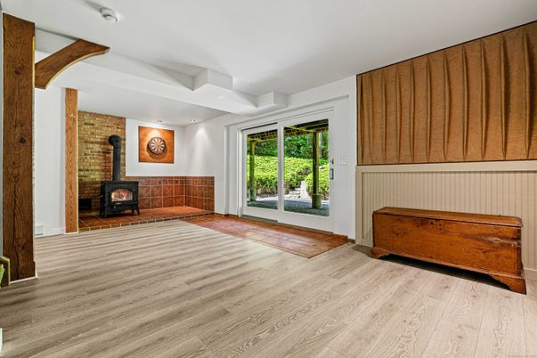 Bedroom, Fireplace, Interior, Stone Walls, Wood Texture Flooring