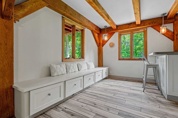 Interior, Pendant Lights, Wooden Beams, Wood Texture Flooring
