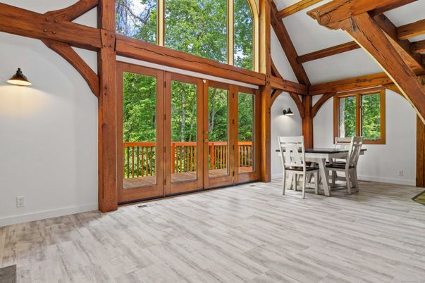 Dining room, Interior, Wooden Beams, Wood Texture Flooring