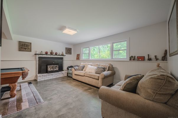 Billiard Table, Fireplace, Game Room, Interior, Living room