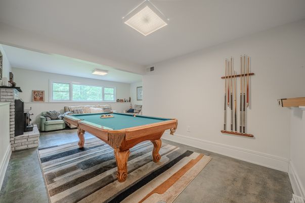 Billiard Table, Fireplace, Game Room, Interior