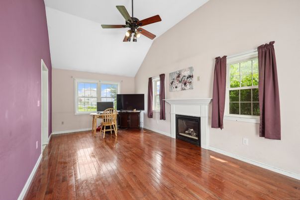 Dining room, Fireplace, Interior, Wood Texture Flooring