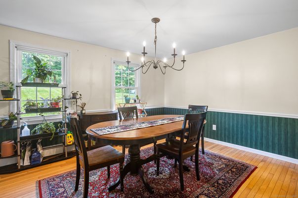 Chandelier, Dining room, Interior, Wood Texture Flooring