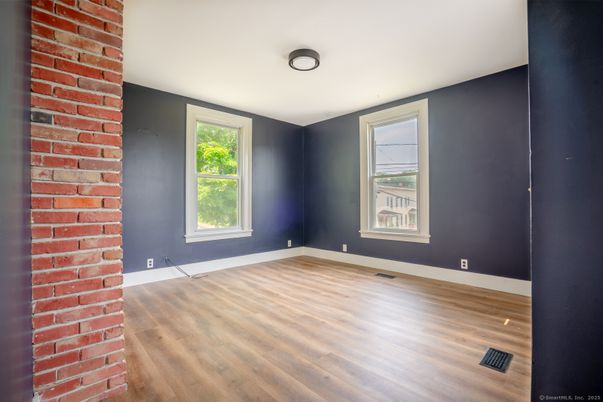 Empty room, Interior, Stone Walls, Wood Texture Flooring
