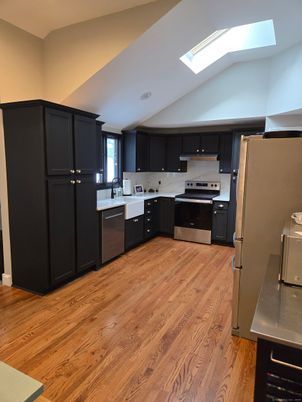 Interior, Kitchen, Stainless Steel Appliances, Wood Texture Flooring
