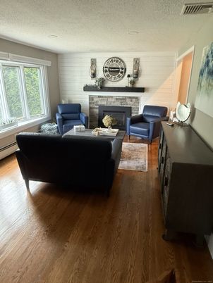 Fireplace, Interior, Living room, Wood Texture Flooring