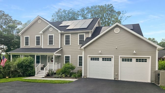 Attached, Exterior, Facade, Solar Panels, Farmhouse