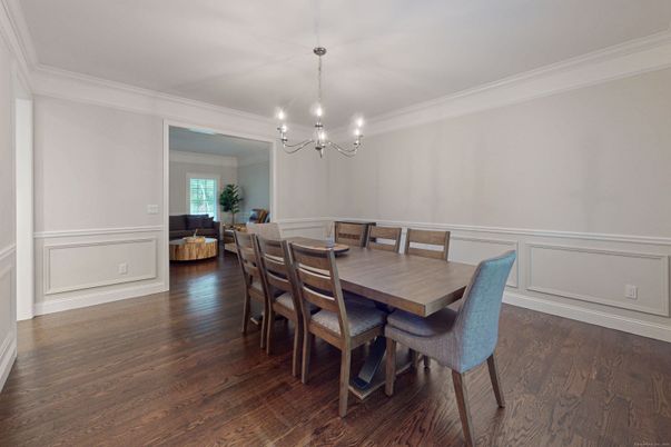 Chandelier, Dining room, Interior, Wood Texture Flooring