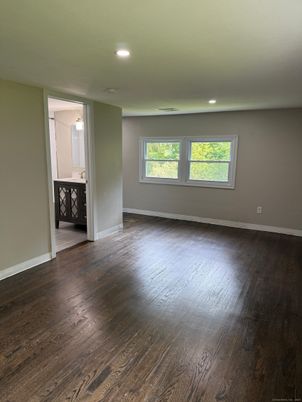 Bathroom, Empty room, Interior, Recessed Lighting, Wood Texture Flooring