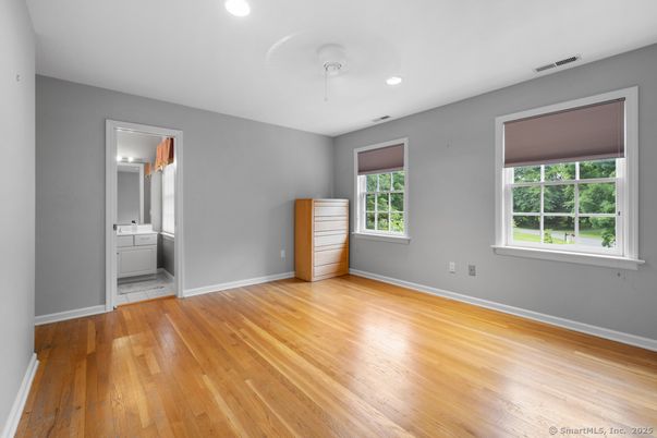 Bathroom, Empty room, Interior, Recessed Lighting, Wood Texture Flooring