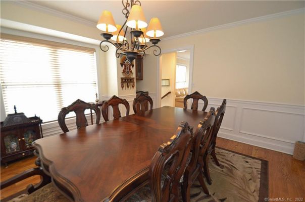 Chandelier, Dining room, Interior, Wood Texture Flooring