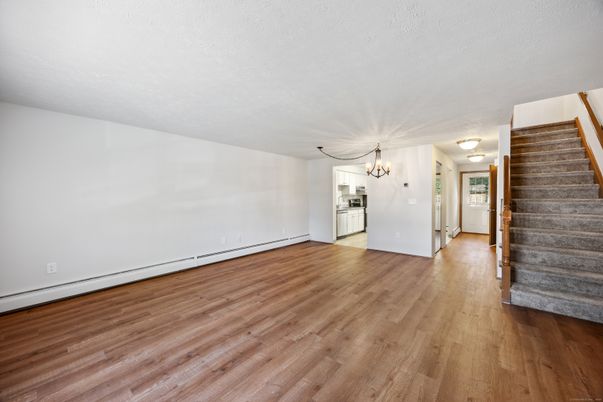 Chandelier, Empty room, Interior, Wood Texture Flooring