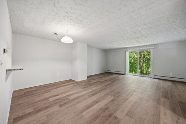 Empty room, Interior, Pendant Lights, Wood Texture Flooring