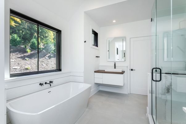 Bathroom, Dual Sink Vanities, Free Standing Baths, Glass Shower, Interior, Recessed Lighting