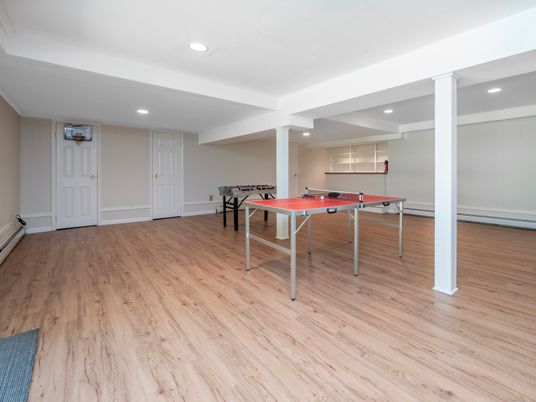 Game Room, Interior, Recessed Lighting, Wood Texture Flooring