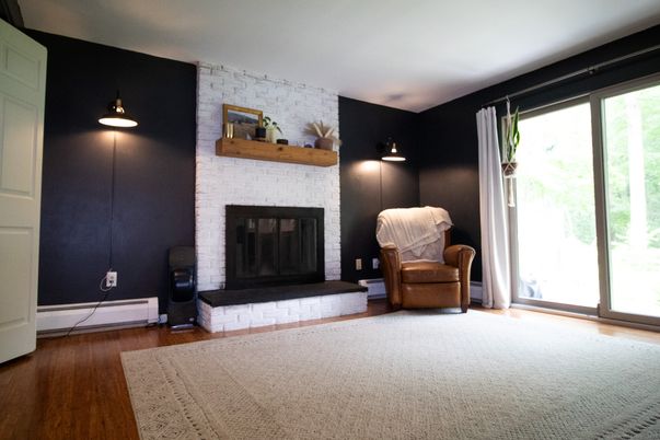 Fireplace, Interior, Wood Texture Flooring