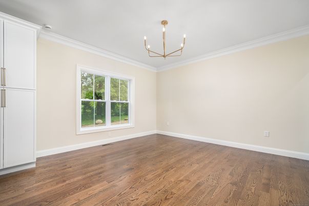 Chandelier, Empty room, Interior, Wood Texture Flooring