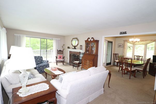 Chandelier, Dining room, Fireplace, Interior, Living room