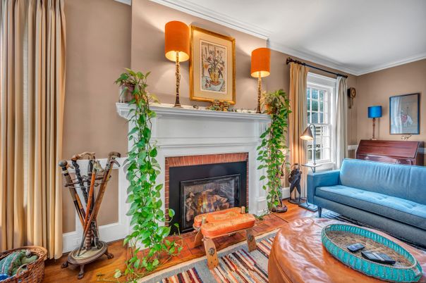 Fireplace, Interior, Living room, Piano, Wood Texture Flooring