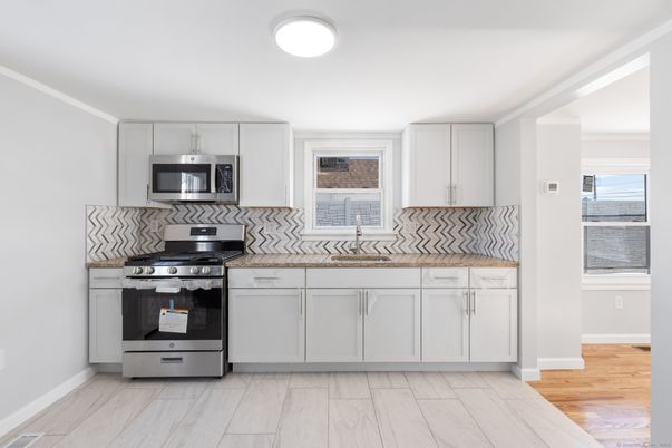 Interior, Kitchen, Stainless Steel Appliances, Wood Texture Flooring