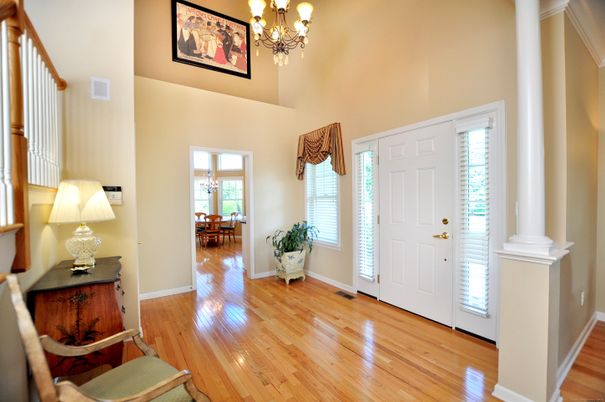 Chandelier, Dining room, Interior, Wood Texture Flooring