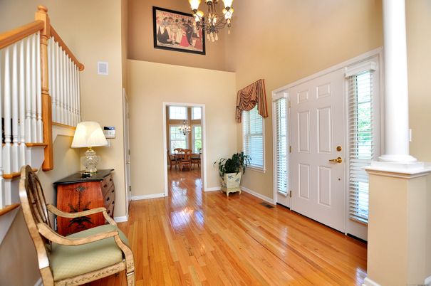 Chandelier, Dining room, Interior, Wood Texture Flooring