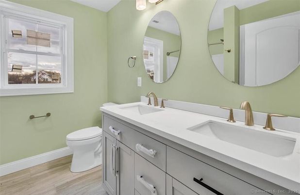 Bathroom, Dual Sink Vanities, Interior, Wood Texture Flooring