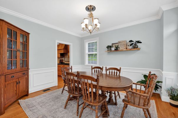 Chandelier, Dining room, Interior, Wood Texture Flooring