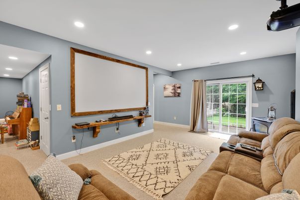 Interior, Living room, Projection Screen, Recessed Lighting