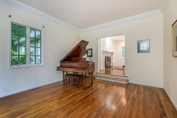 Fireplace, Interior, Piano, Wood Texture Flooring