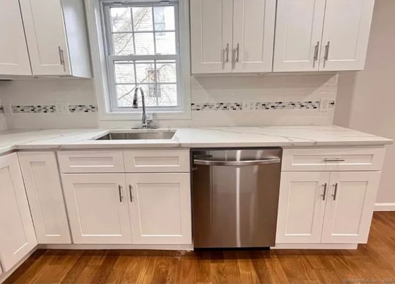 Interior, Kitchen, Stainless Steel Appliances, Wood Texture Flooring
