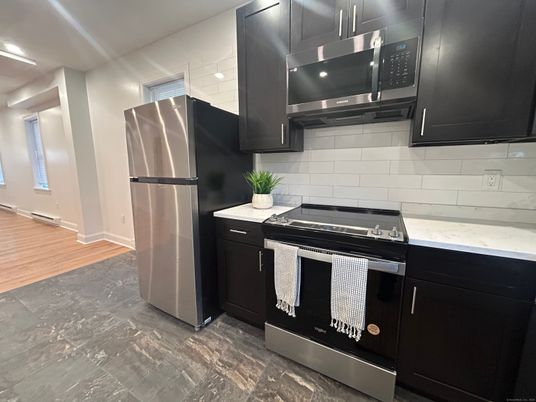 Interior, Kitchen, Stainless Steel Appliances, Wood Texture Flooring
