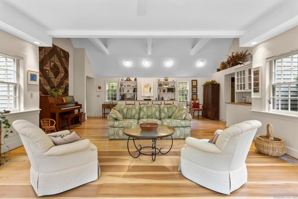 Interior, Living room, Piano, Recessed Lighting, Wood Texture Flooring