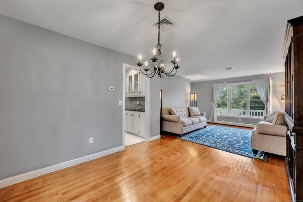 Chandelier, Interior, Living room, Wood Texture Flooring