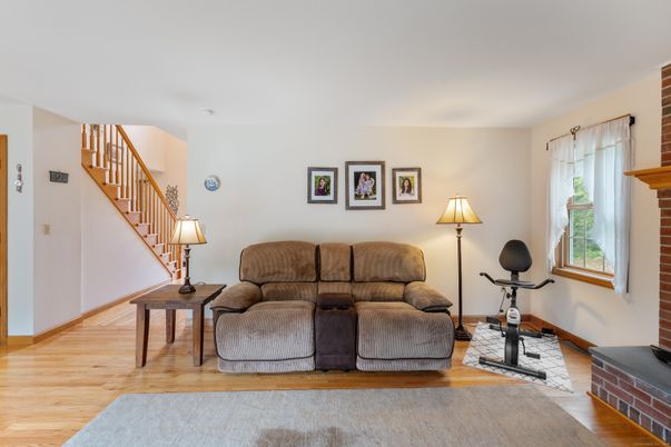 Interior, Stone Walls, Wood Texture Flooring
