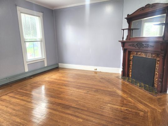 Empty room, Fireplace, Interior, Wood Texture Flooring