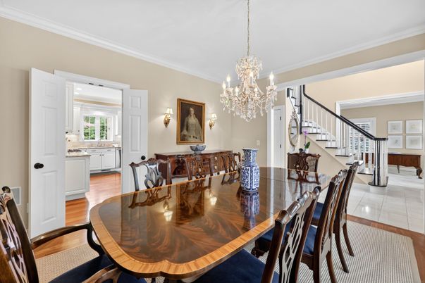 Chandelier, Dining room, Interior, Wood Texture Flooring