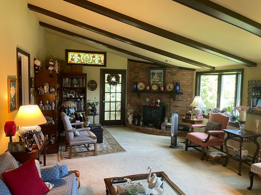 Fireplace, Interior, Living room, Stone Walls