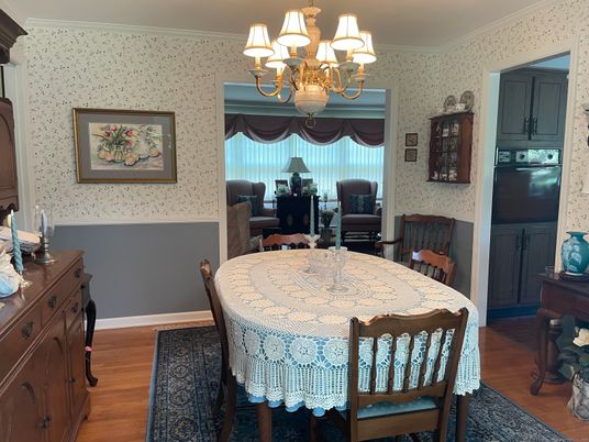 Chandelier, Dining room, Interior, Wood Texture Flooring