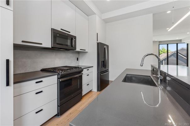 Interior, Kitchen, Recessed Lighting, Wood Texture Flooring
