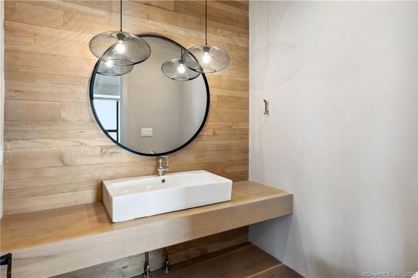 Bathroom, Interior, Pendant Lights, Wooden Walls