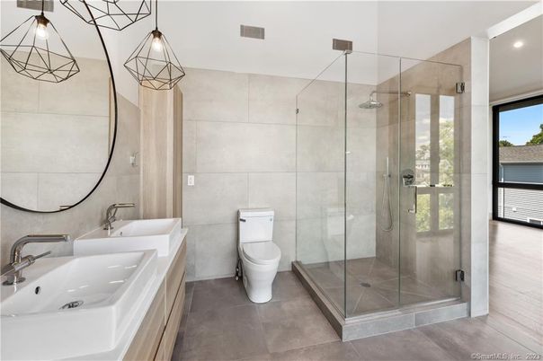 Bathroom, Glass Shower, Interior, Pendant Lights, Recessed Lighting
