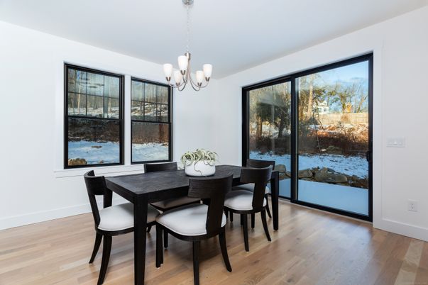 Chandelier, Dining room, Interior, Wood Texture Flooring