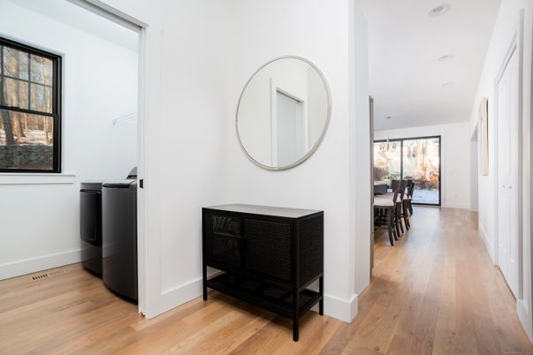 Chandelier, Dining room, Interior, Pendant Lights, Recessed Lighting, Wood Texture Flooring