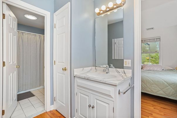 Bathroom, Bedroom, Interior, Recessed Lighting, Wood Texture Flooring