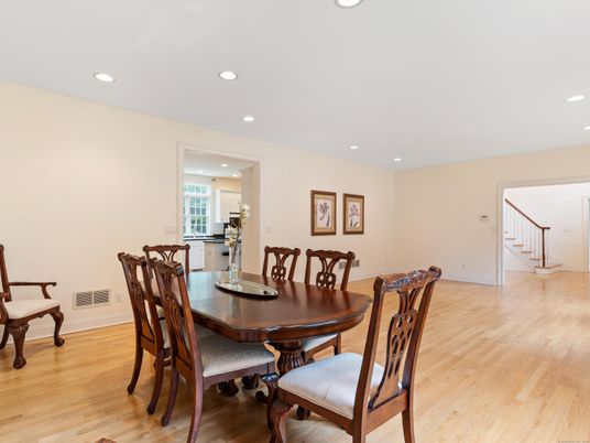 Dining room, Interior, Kitchen, Recessed Lighting, Wood Texture Flooring