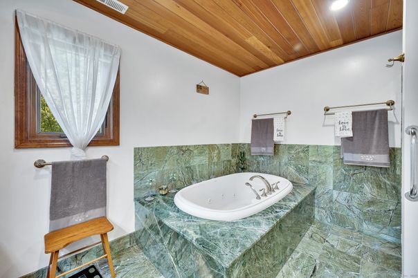 Bathroom, Interior, Recessed Lighting, Wooden Ceilings