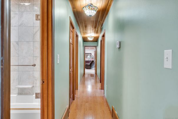 Bathroom, Interior, Marble Walls, Wood Texture Flooring